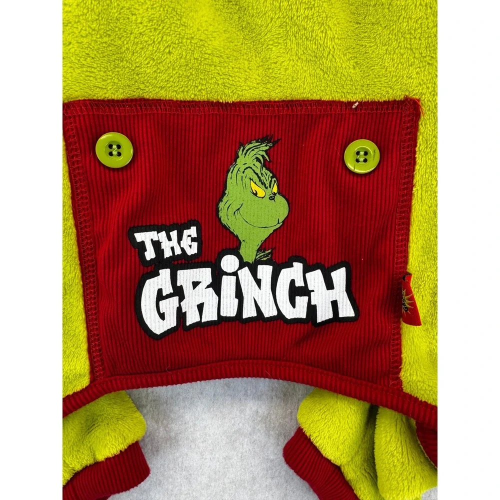 Dr Seuss The Grinch Green Fleece Pet Pajamas Holiday Dog Costume Small Medium